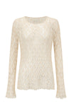 SWAYING/KNIT hollow eyelet long-sleeved top (two pieces) SW24SS1T54 apricot PS76